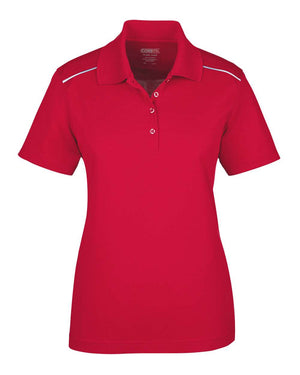 CORE365 Origin Performance Pique Polo Reflective Piping - Women's - Classic Red