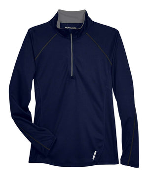 North End Ladies' Radar Quarter-Zip Performance Long-Sleeve Top - Classic Navy