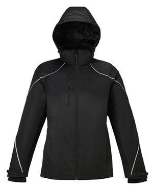 North End Ladies' Angle 3-in-1 Jacket with Bonded Fleece Liner - Black