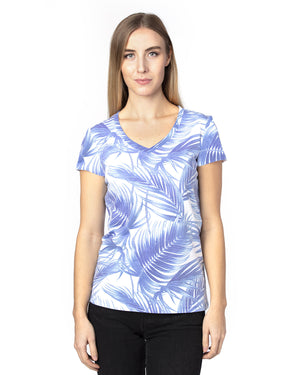 Ladies' Ultimate CVC V-Neck T-Shirt - Palm Paradise