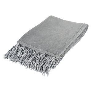 Chateau Chenille Fringed Blanket - Gray