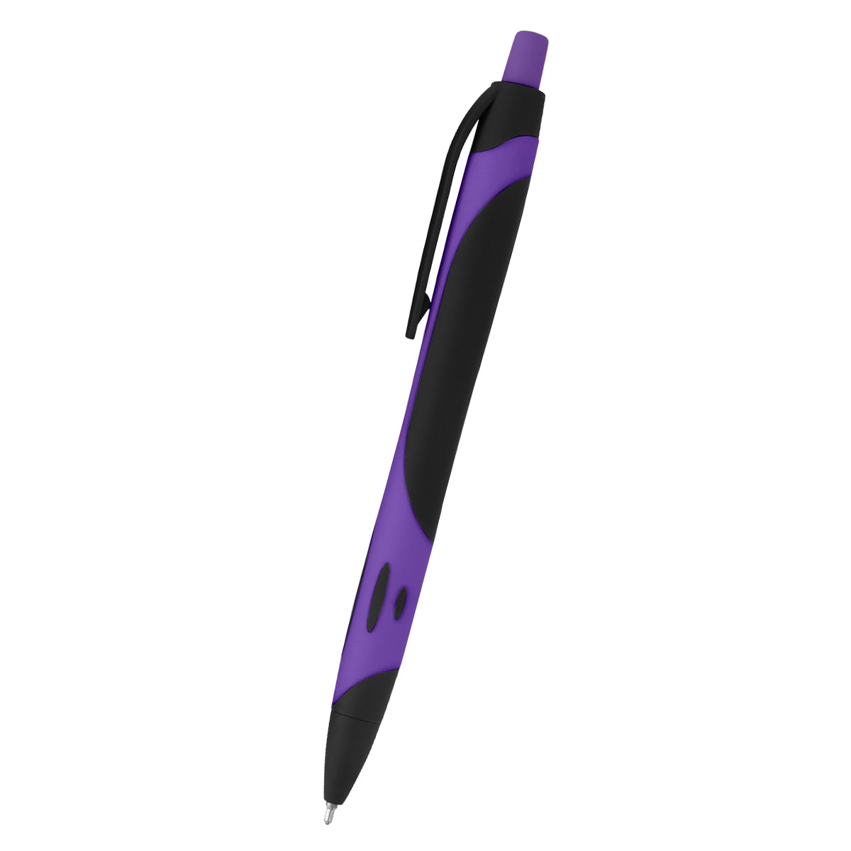Two-Tone Sleek Write Rubberized Pen - Black With Purple