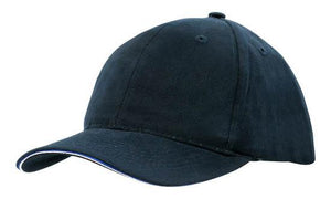 6 Panel HBC Double Sandwich Cap - Custom Embroidered -