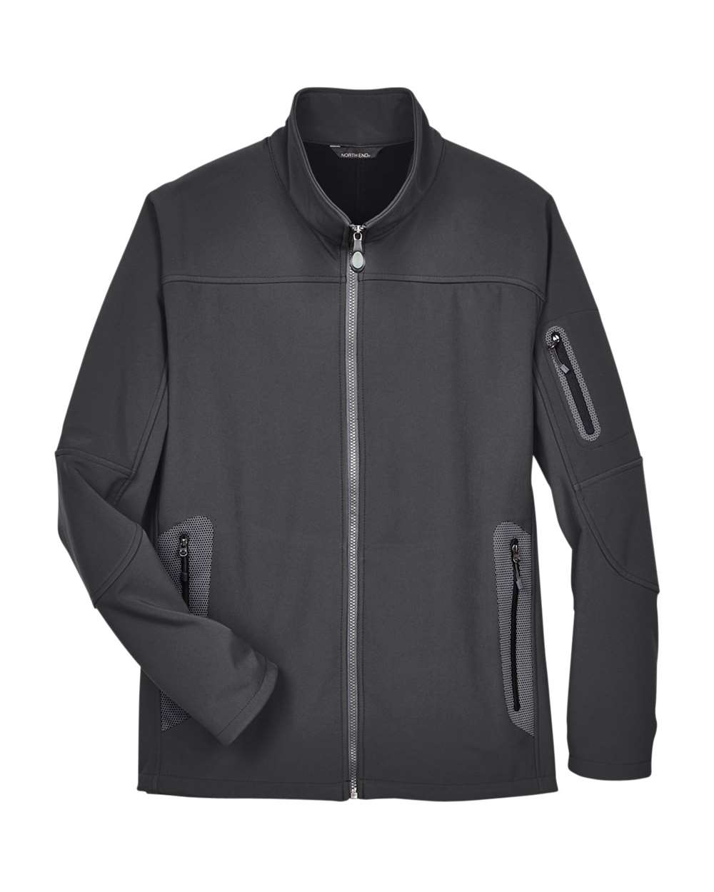 North End Men's Three-Layer Fleece Bonded Soft Shell Technical Jacket - Graphite