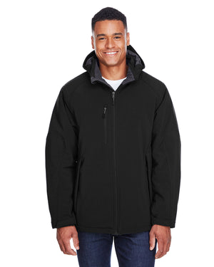 North End Men's Glacier Insulated Three-Layer Fleece Bonded Soft Shell Jacket with Detachable Hood - Front