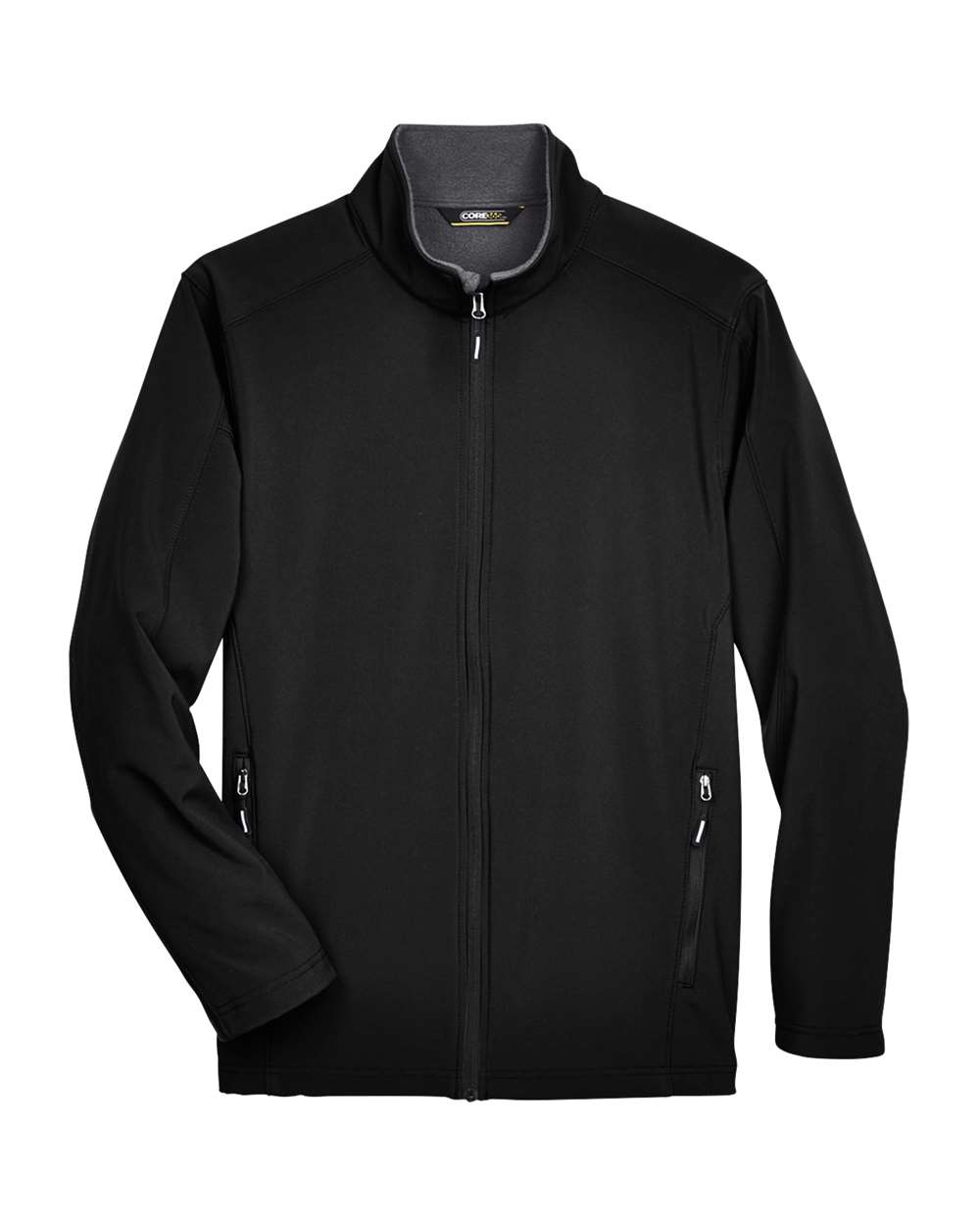 CORE365 Men's Tall Cruise Two-Layer Fleece Bonded Soft Shell Jacket - Black