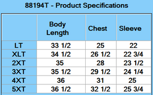 CORE365 Men's Tall Optimum Short-Sleeve Twill Shirt - Specs