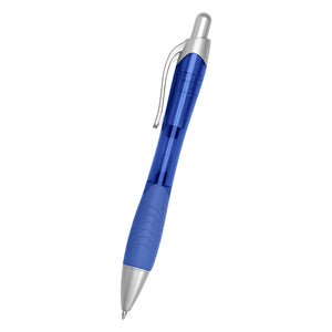 Rio Gel Pen With Contoured Rubber Grip - Translucent Blue