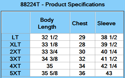 CORE365 Men's Tall Profile Fleece-Lined All-Season Jacket - Specs