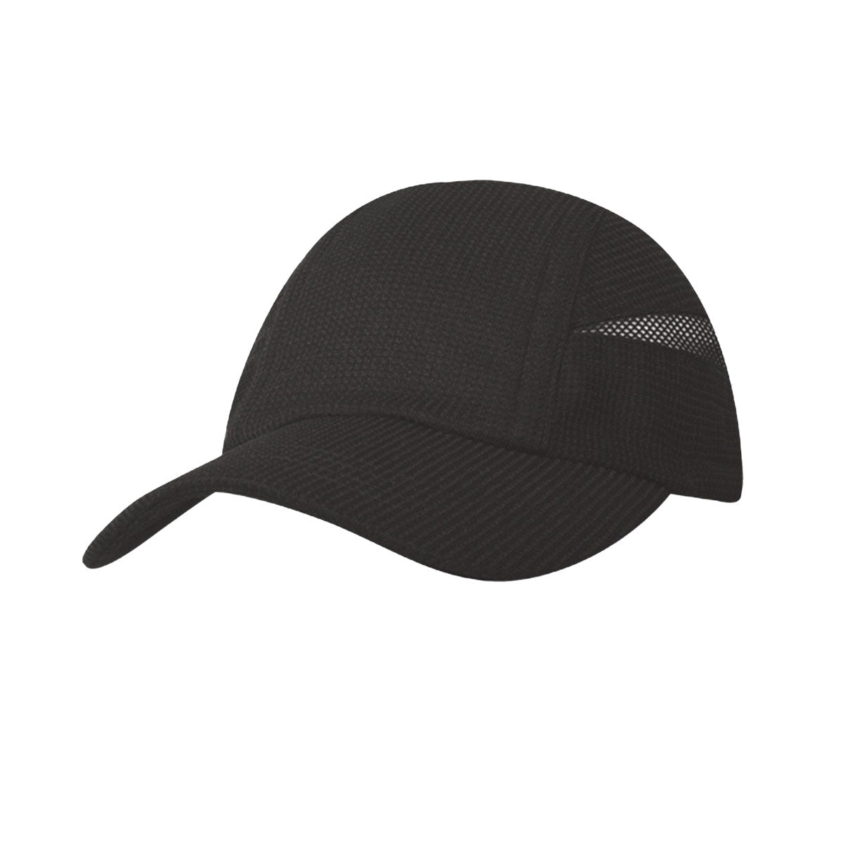Super light weight performance running cap w/ elastic & toggle / solid - Custom Embroidered - Black