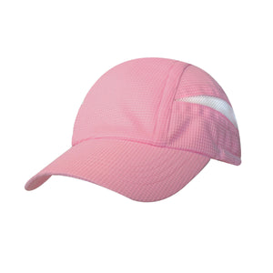 Super light weight performance running cap w/ elastic & toggle / solid - Pink
