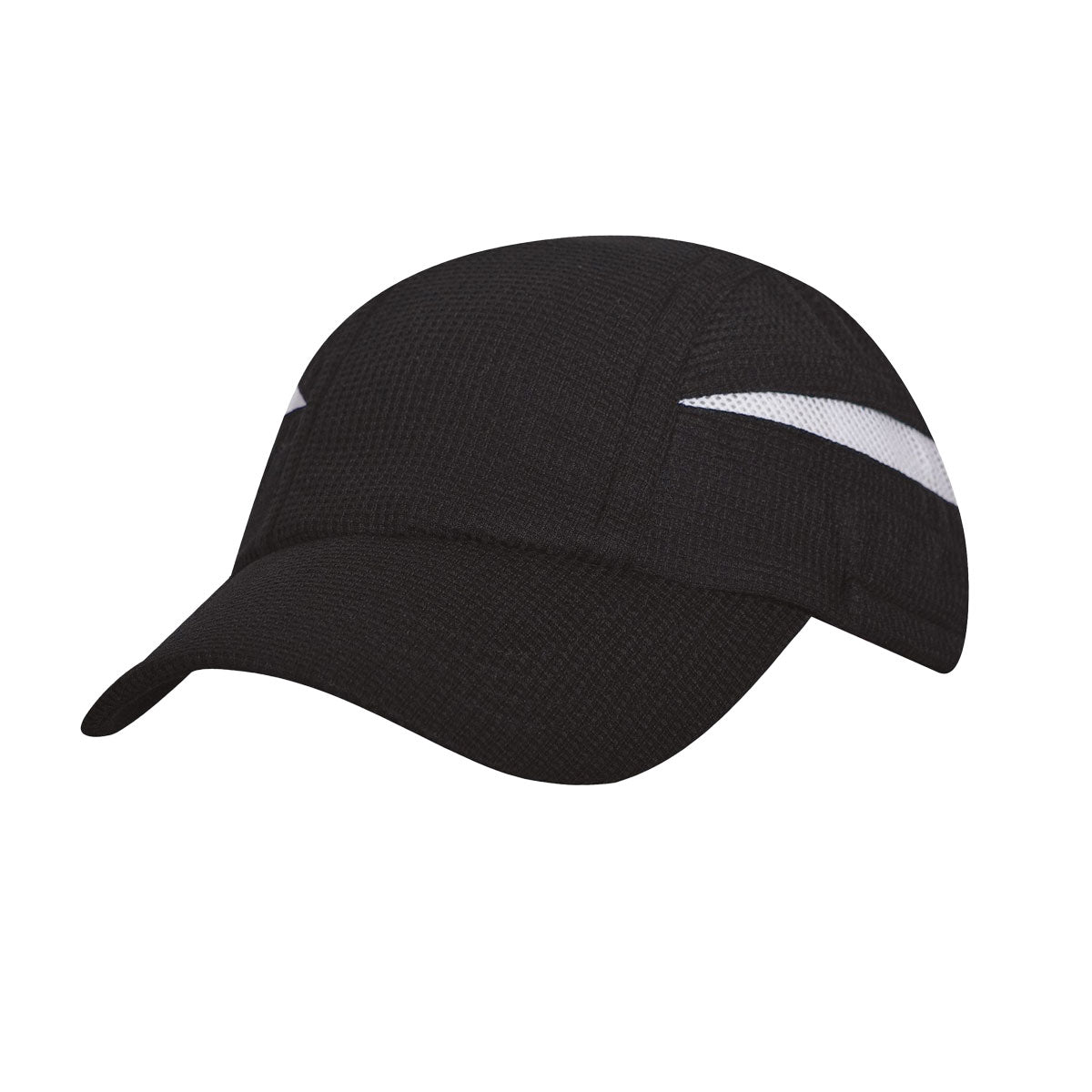 Super light weight performance running cap w/ elastic & toggle / solid - White