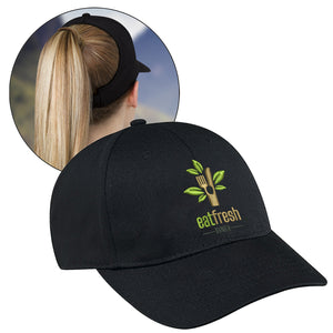 Deluxe Blended Chino Twill Cap with Ponytail opening