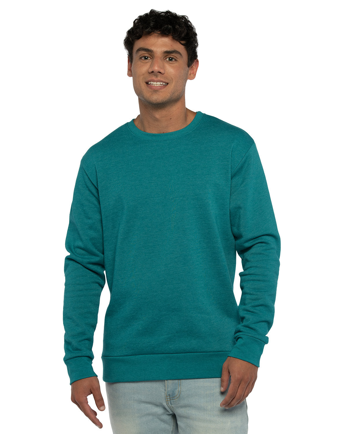 Next Level Apparel Unisex Pullover PCH Crewneck Sweatshirt - Heather Teal