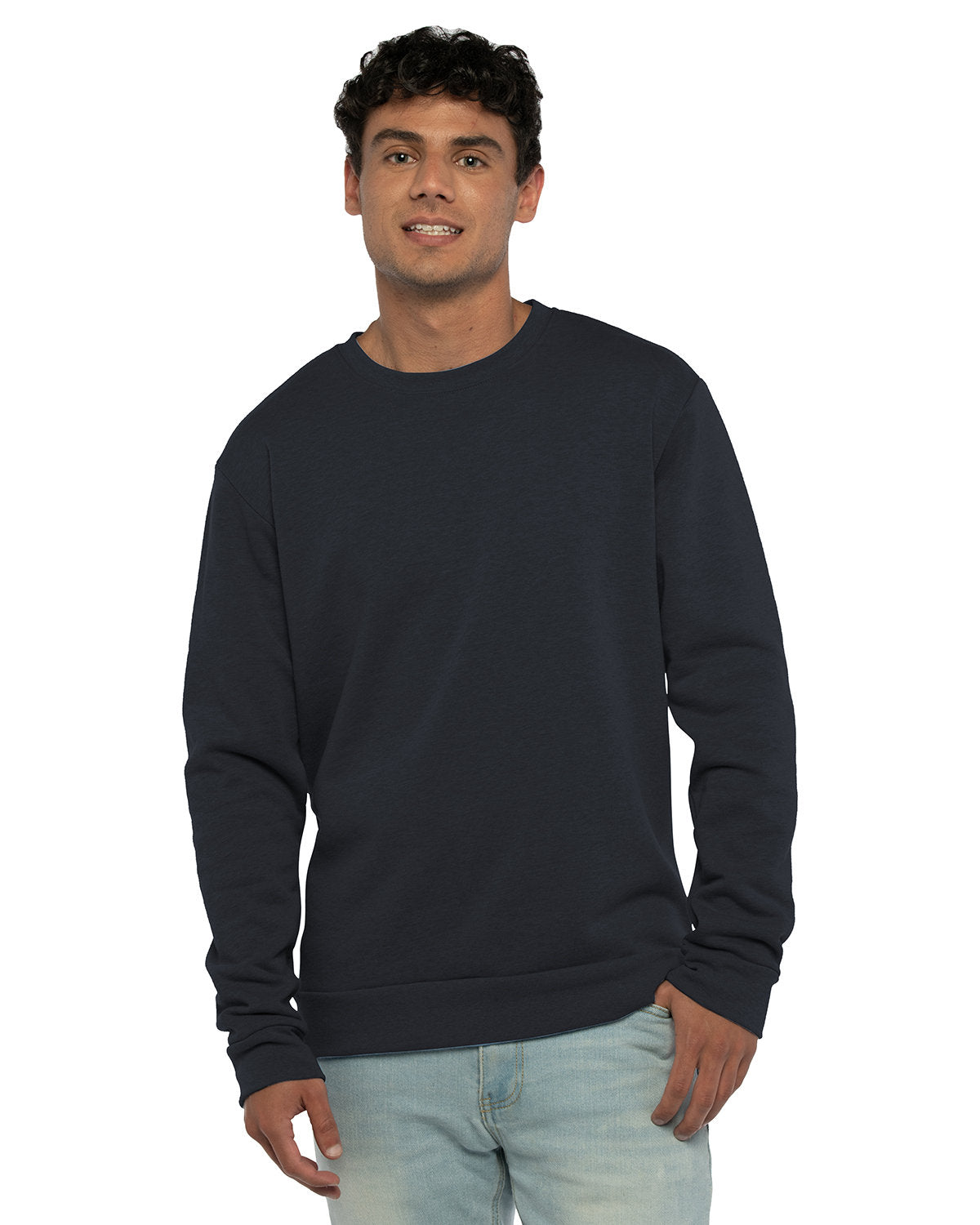 Next Level Apparel Unisex Pullover PCH Crewneck Sweatshirt - Hthr Midnite Nvy