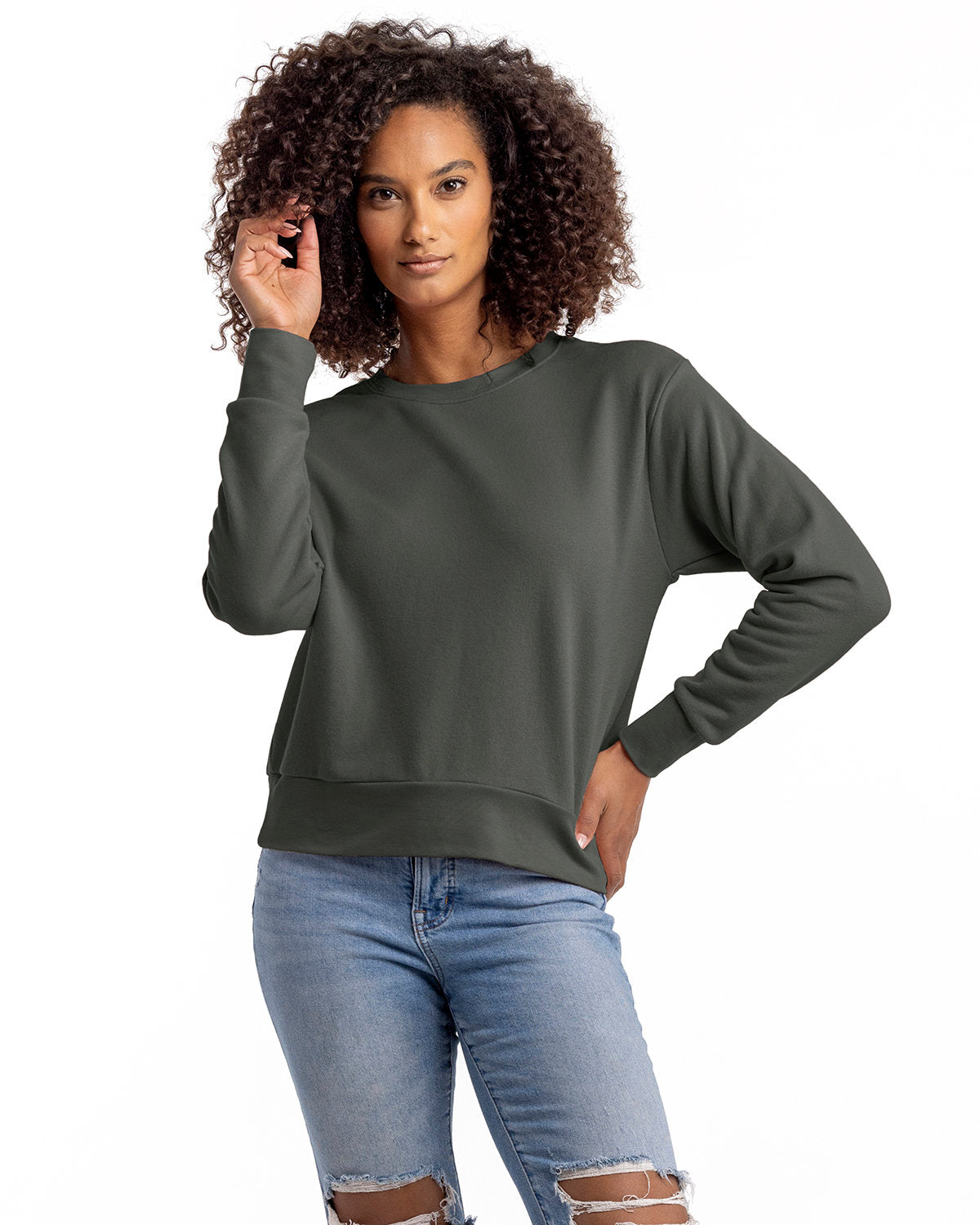 Next Level Apparel Ladies' Laguna Sueded Sweatshirt - Front
