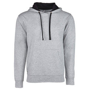 Next Level Unisex Laguna French Terry Pullover Hooded Sweatshirt - Heather Grey/ Black