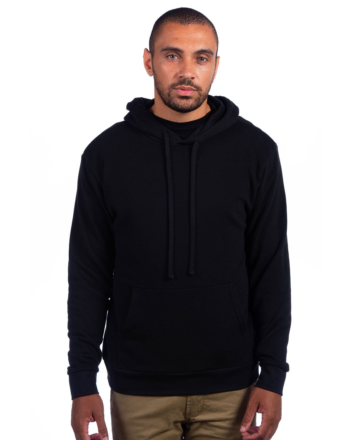 Next Level Apparel Adult Sueded French Terry Pullover Sweatshirt - Black