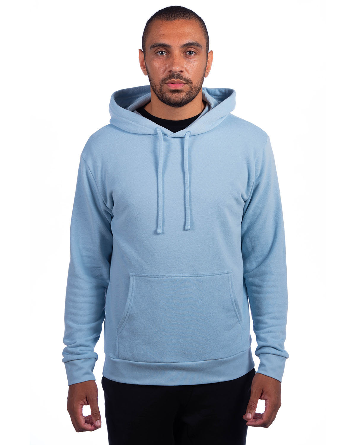 Next Level Apparel Adult Sueded French Terry Pullover Sweatshirt - Stonewash Denim