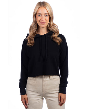 Next Level Ladies' Cropped Pullover Hooded Sweatshirt - Black