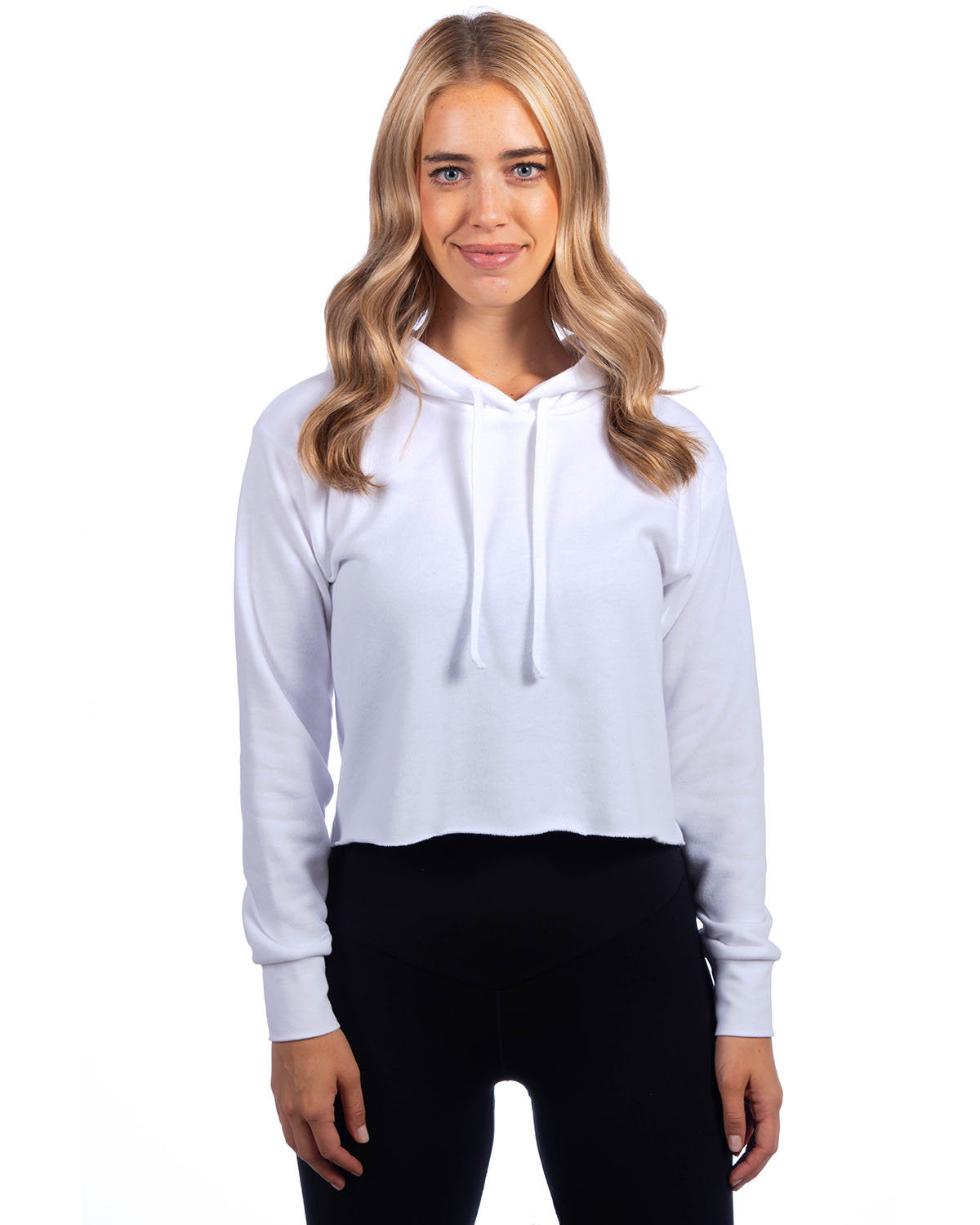 Next Level Apparel Ladies' Cropped Pullover Hooded Sweatshirt - White