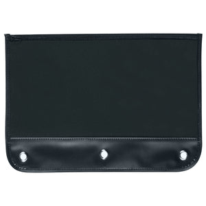 Zippered Pencil Case - Black With Black