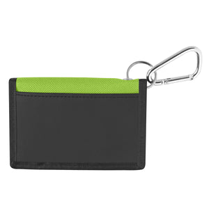 Wallet With Carabiner - Lime