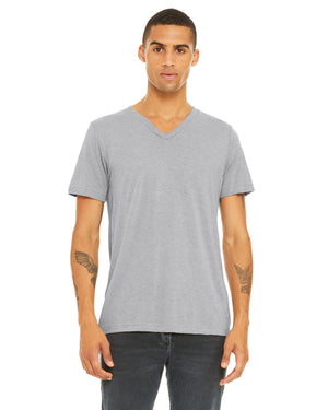 Unisex Triblend V-Neck T-Shirt - Ath Grey Triblnd