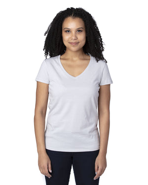 Ladies' Ultimate CVC V-Neck T-Shirt - Silver