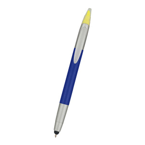 3-In-1 Pen With Highlighter and Stylus - Blue