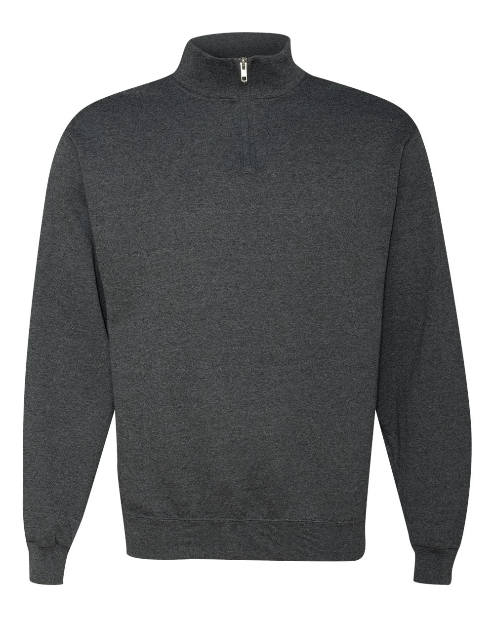 JERZEES Adult 8 oz. NuBlend® Quarter-Zip Cadet Collar Sweatshirt - Black Heather