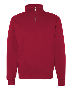 JERZEES Adult 8 oz. NuBlend® Quarter-Zip Cadet Collar Sweatshirt - True Red