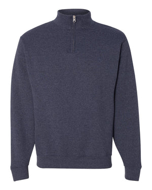 JERZEES Adult 8 oz. NuBlend® Quarter-Zip Cadet Collar Sweatshirt - Vintage Heather Navy