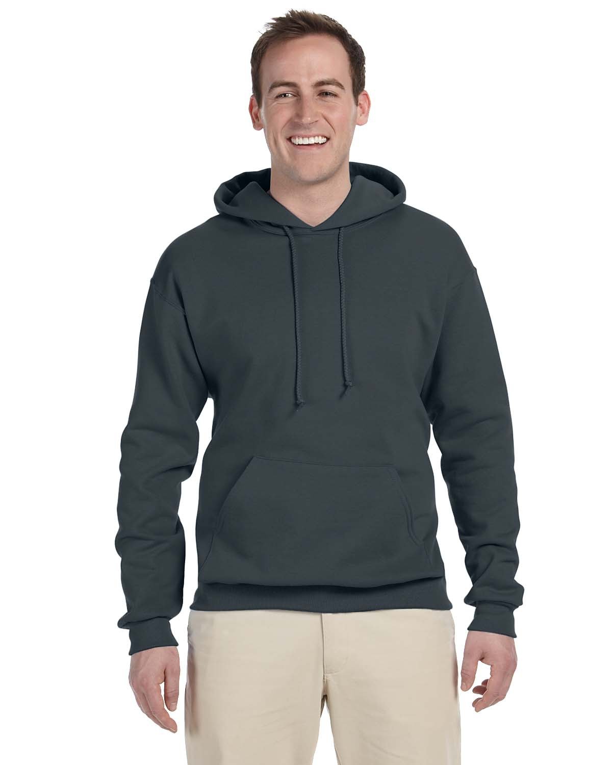 JERZEES Adult NuBlend® Fleece Pullover Hooded Sweatshirt - Black Heather