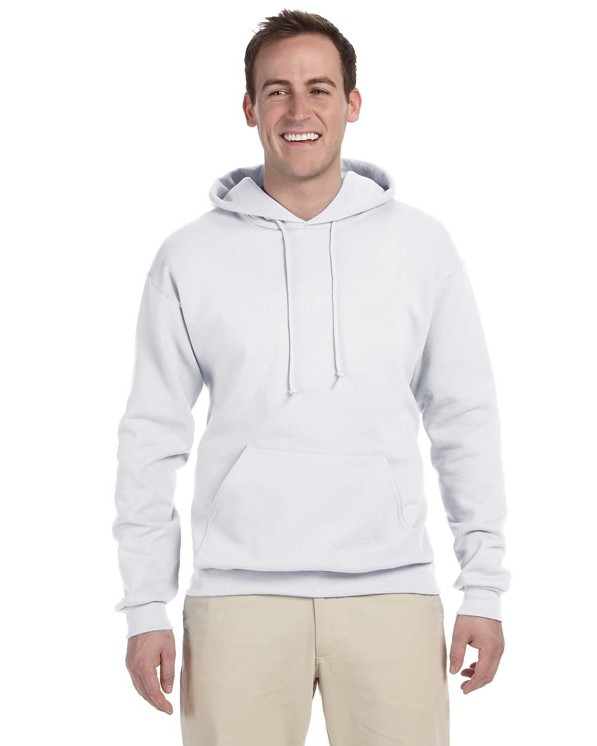 JERZEES Adult NuBlend® Fleece Pullover Hooded Sweatshirt - White