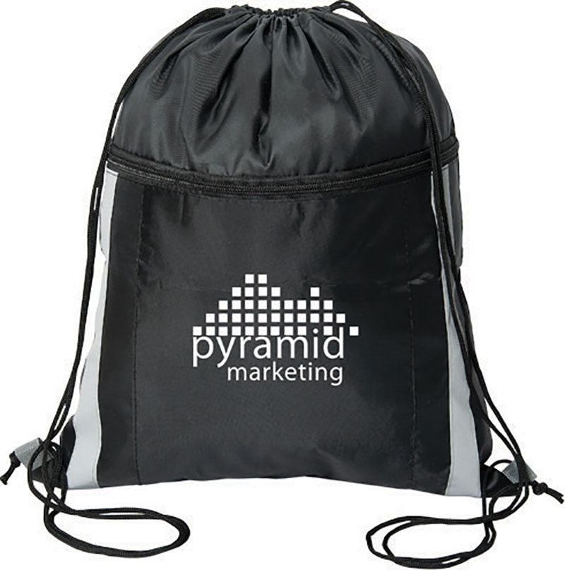 Zippered Reflective Cinch Backpack