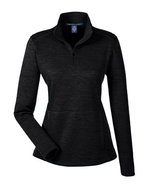 Ladies' Newbury Mélange Fleece Quarter-Zip - Black Heather