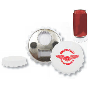 Bottle Cap Opener Coaster - White