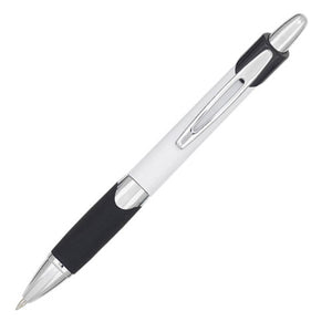 Blazer Plastic Click-Action Promotional Pen - White With Black