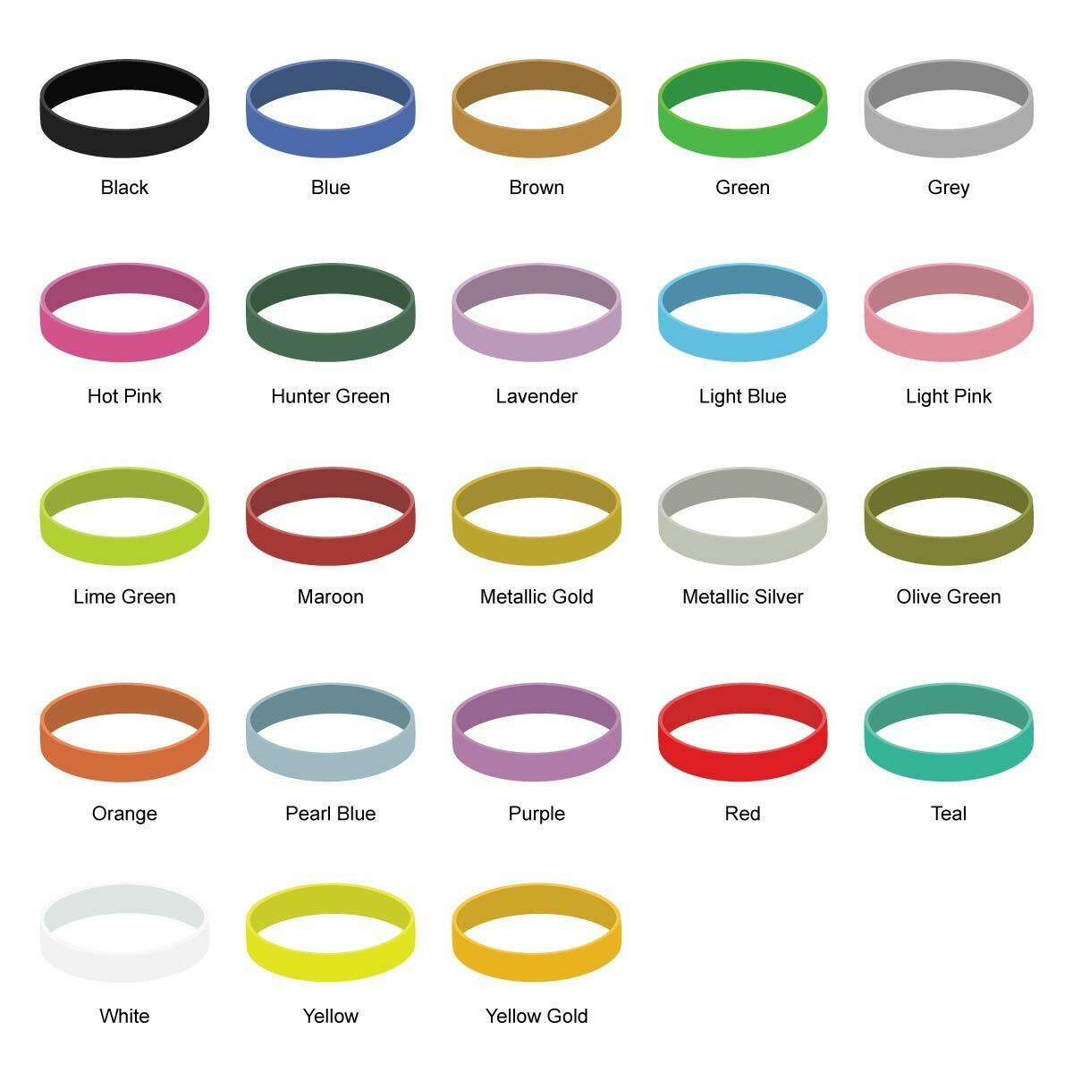 Silicone Wrist Bands - Debossed with Colour