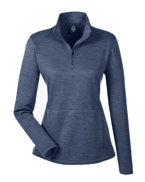 Ladies' Newbury Mélange Fleece Quarter-Zip - Navy Heather