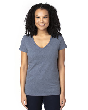 Ladies' Ultimate CVC V-Neck T-Shirt - Navy Heather