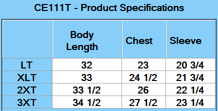 CORE365 Adult Tall Fusion ChromaSoft™ Performance T-Shirt - Specs