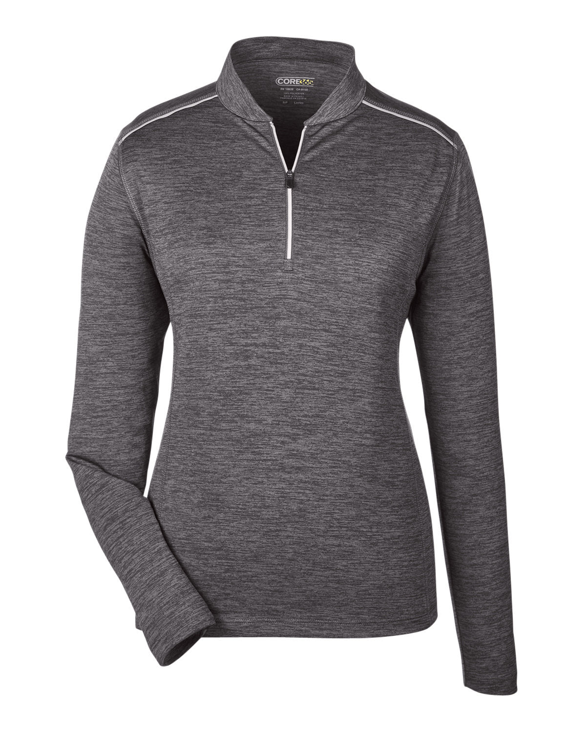 Core365 Ladies' Kinetic Performance Quarter-Zip - Carbon/Black