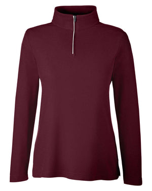 CORE365 Ladies' Fusion ChromaSoft™ Pique Quarter-Zip - Burgundy