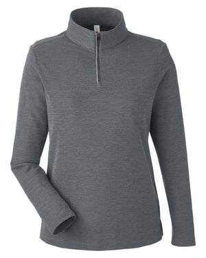 CORE365 Ladies' Fusion ChromaSoft™ Pique Quarter-Zip - Carbon Heather
