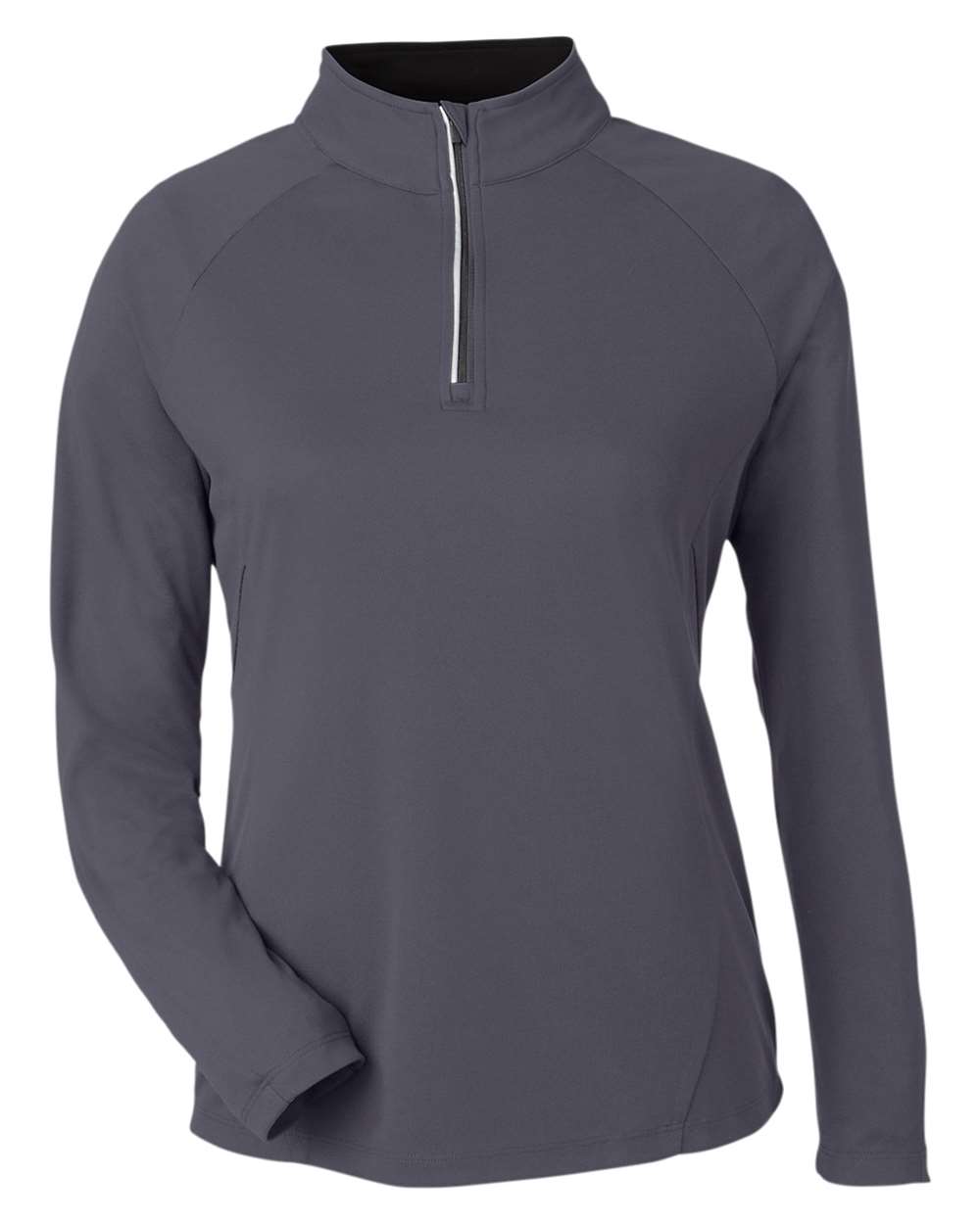 CORE365 Ladies' Origin Performance Pique Quarter-Zip - Carbon/ Black