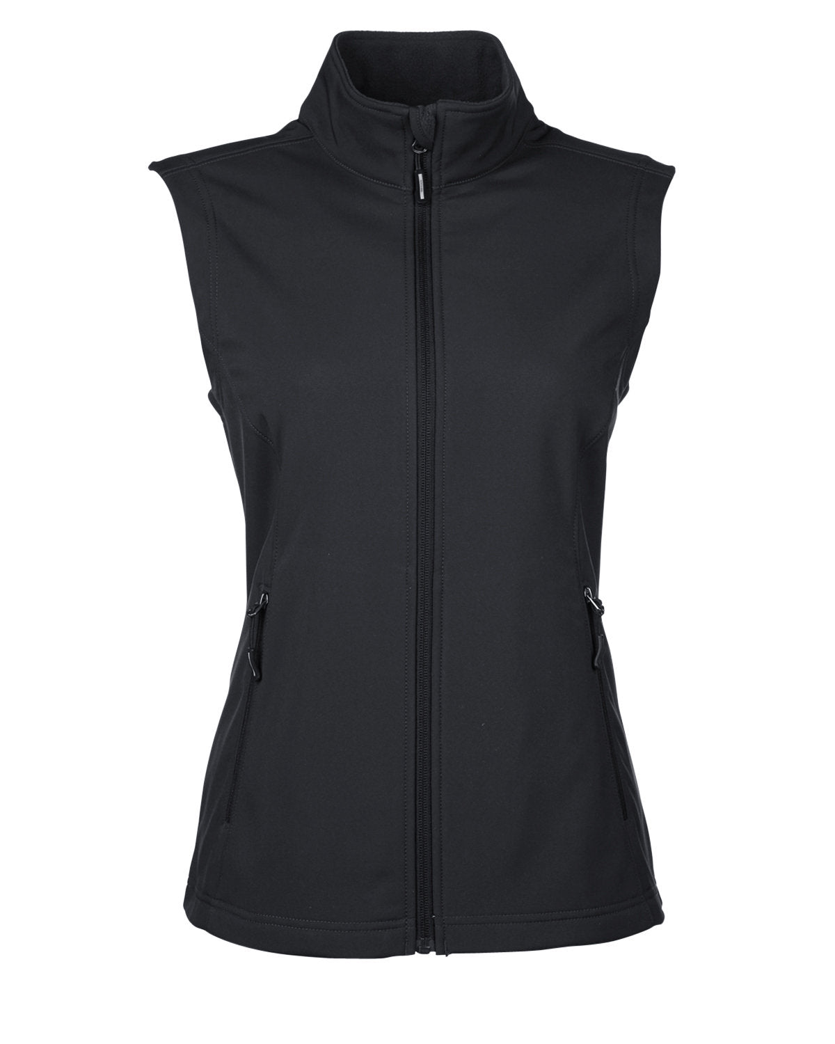 Core365 Ladies' Cruise Two-Layer Fleece Bonded Soft Shell Vest - Black