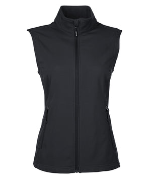 Core365 Ladies' Cruise Two-Layer Fleece Bonded Soft Shell Vest - Black