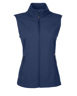 Core365 Ladies' Cruise Two-Layer Fleece Bonded Soft Shell Vest - Classic Navy